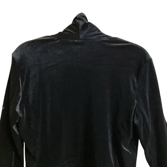 Jules & Leopold Open Jacket Women's Large Black Velvet Long Sleeve Asymmetrical - Picture 11 of 13